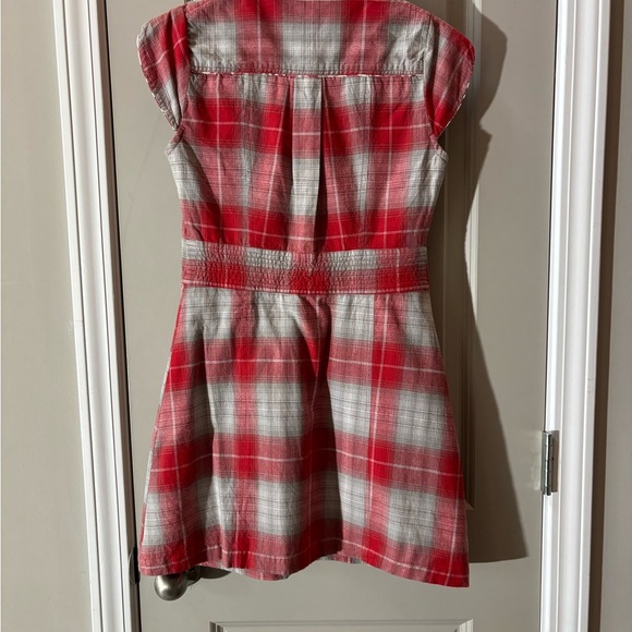 Vintage Free People Red and Gray Plaid Mini Dress - Picture 3 of 8